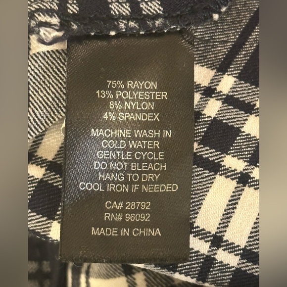 Black and White Straight Leg Plaid Jumpsuit - Picture 8 of 8